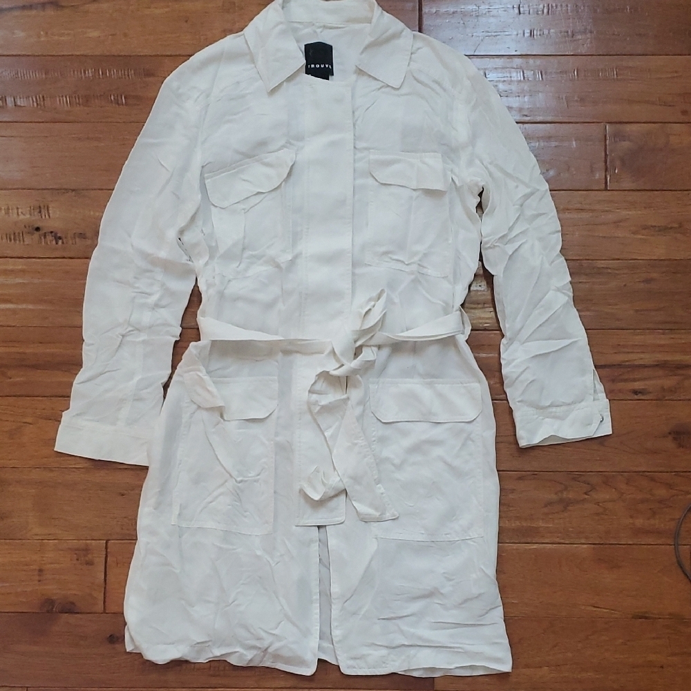 Trouve Utility Safari Zip Mini Trench Dress